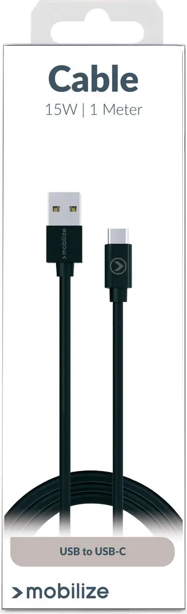 Mobilize Charge/Sync Kabel USB-C 1m - Zwart