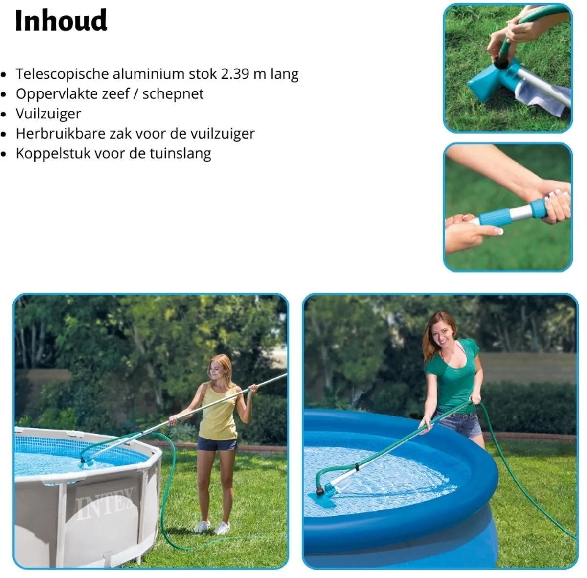 Intex 28002 Zwembad Onderhoudset - 5 Stuks - Blauw