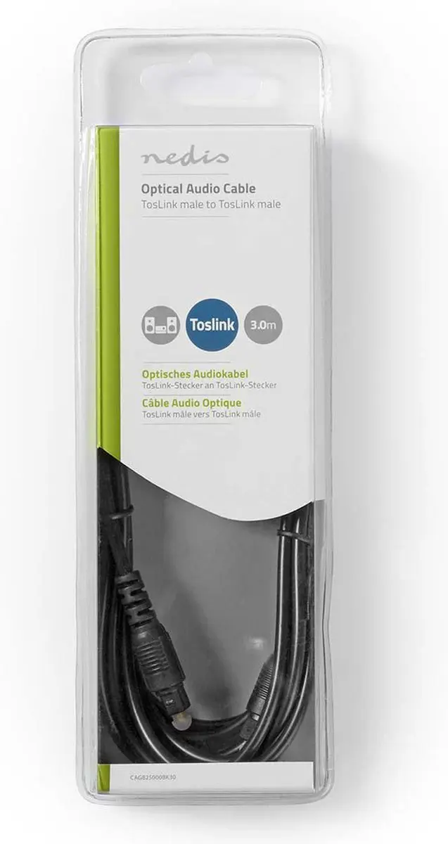 Nedis Optische Audiokabel CAGB25000BK30 - 3m - Zwart