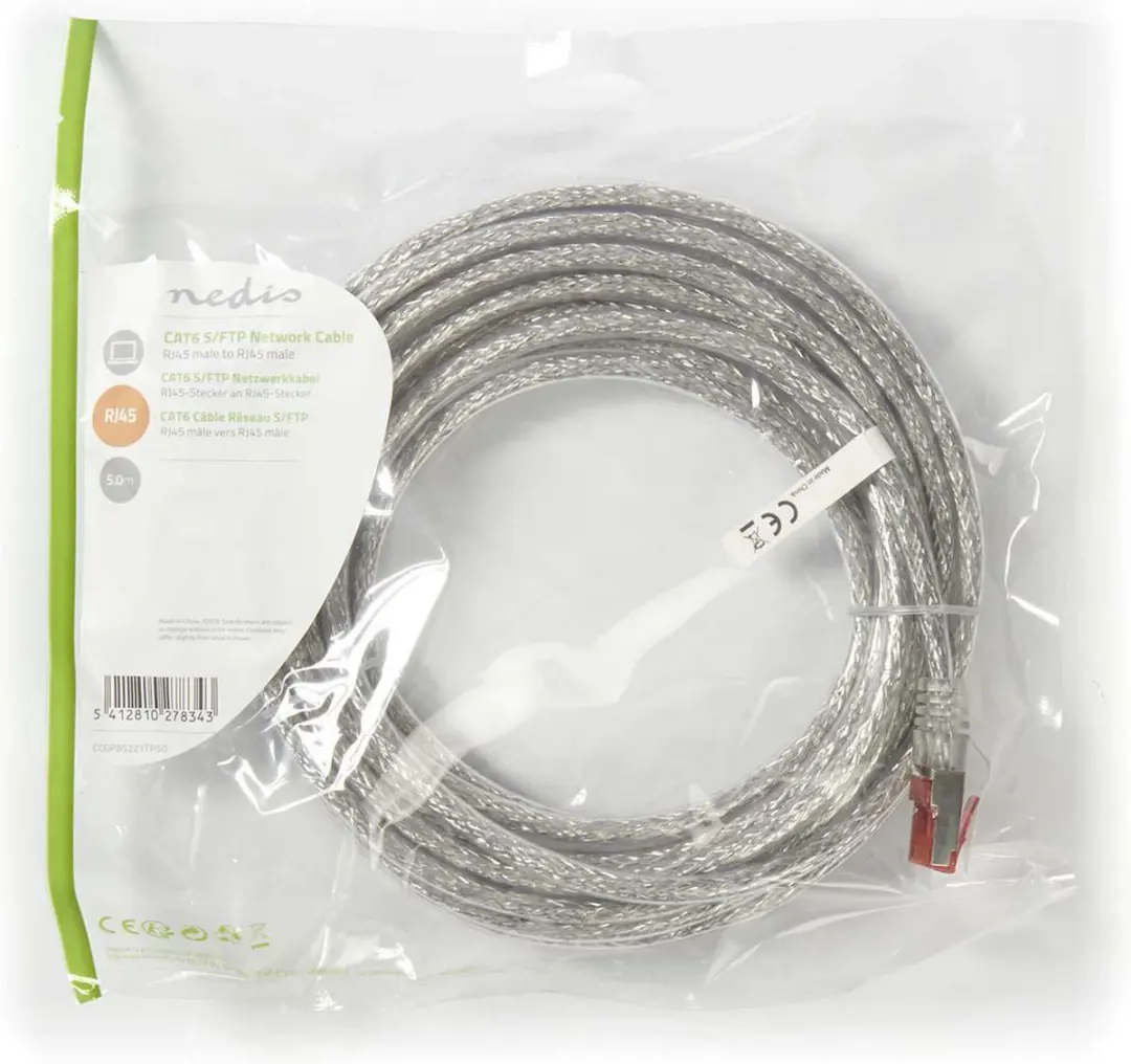 Nedis CAT6 Netwerkkabel CCGP85221TP50 - 5m - S/FTP - Transparant
