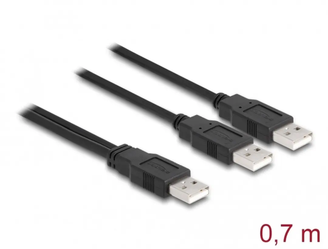 Delock USB 2.0 Kabel Type-A naar 2x Type-A 70cm