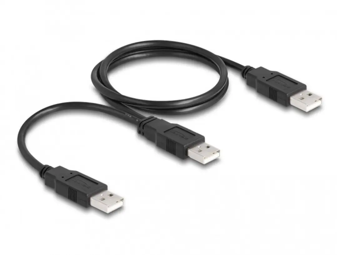 Delock USB 2.0 Kabel Type-A naar 2x Type-A 70cm - Zwart