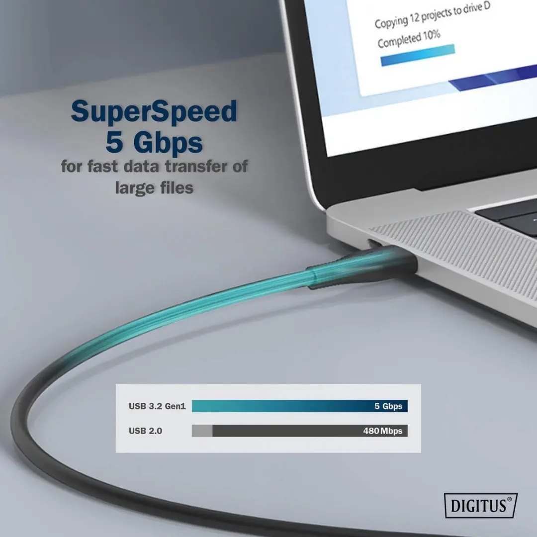 NÖRDIC USBC-423 USB-C Kabel 10m - Zwart