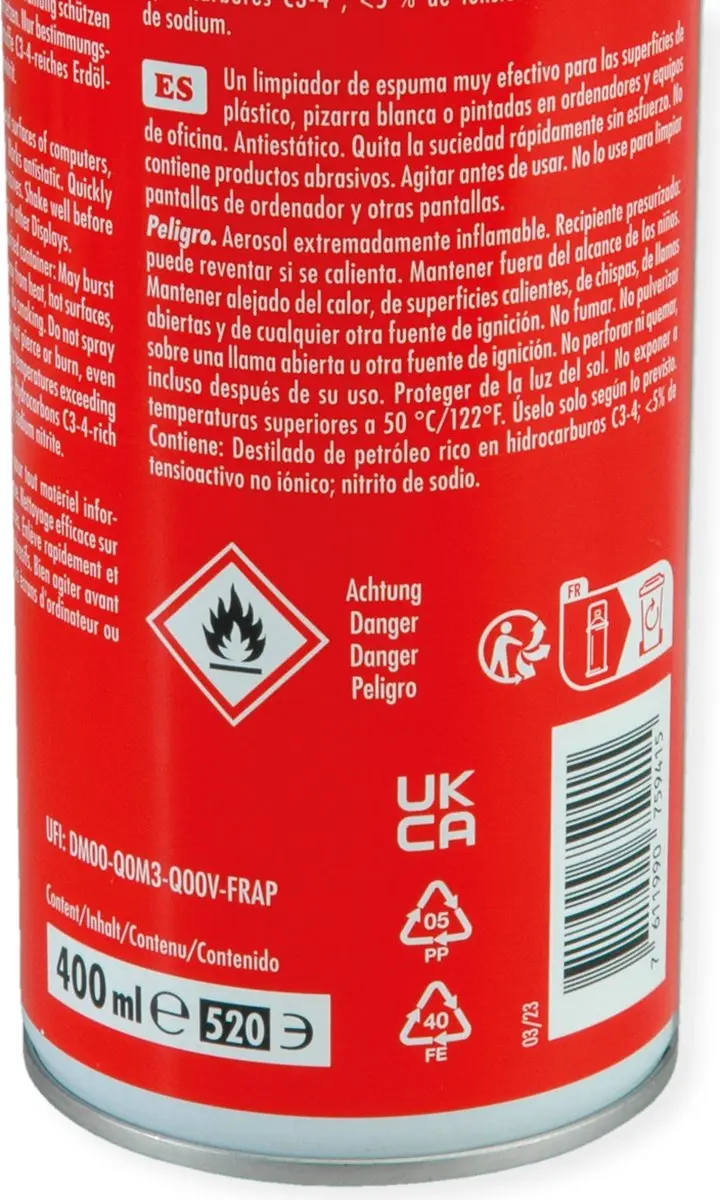 ROLINE antistatische schuimreiniger, 400 ml