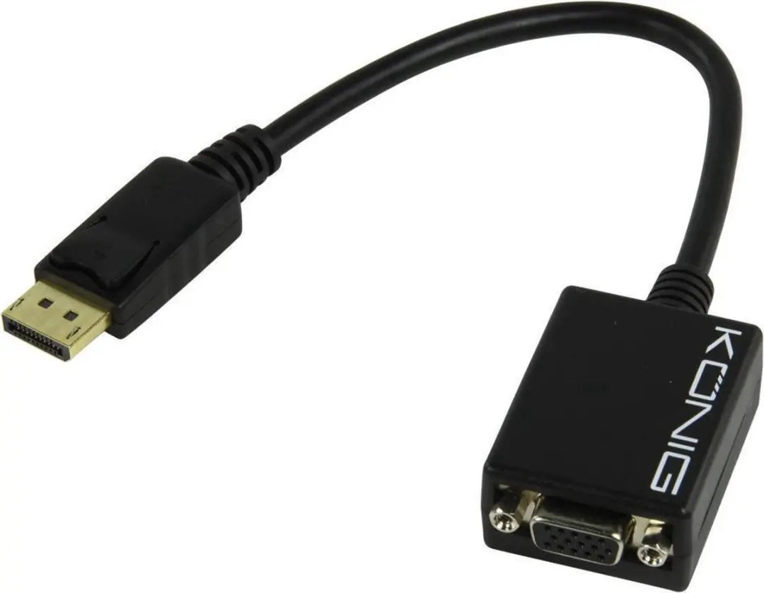 Konig DisplayPort-VGA Kabel M-V 0,2m - Zwart