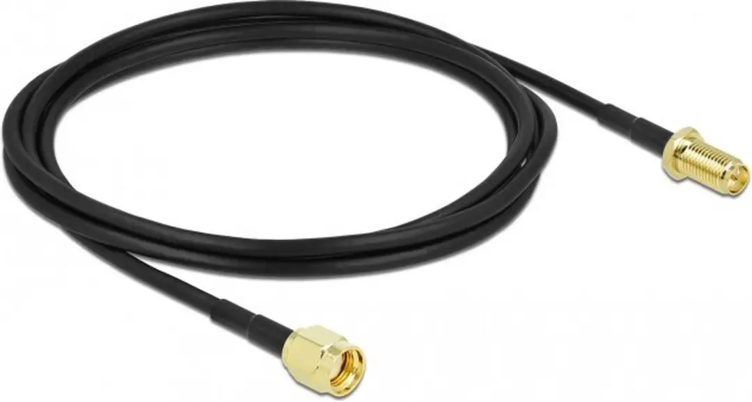 Delock Antennekabel RP-SMA naar RP-SMA 2m - Zwart