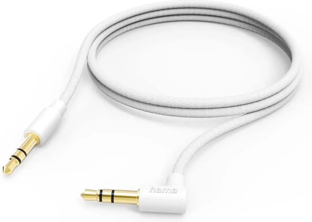 Hama Aux-kabel 3,5mm Haaks Wit
