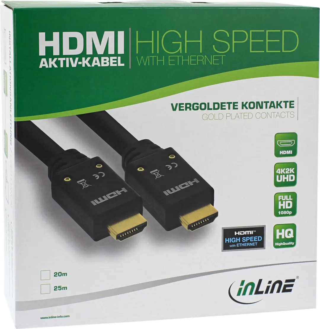 InLine HDMI Actieve Kabel 4K2K 20m - Zwart