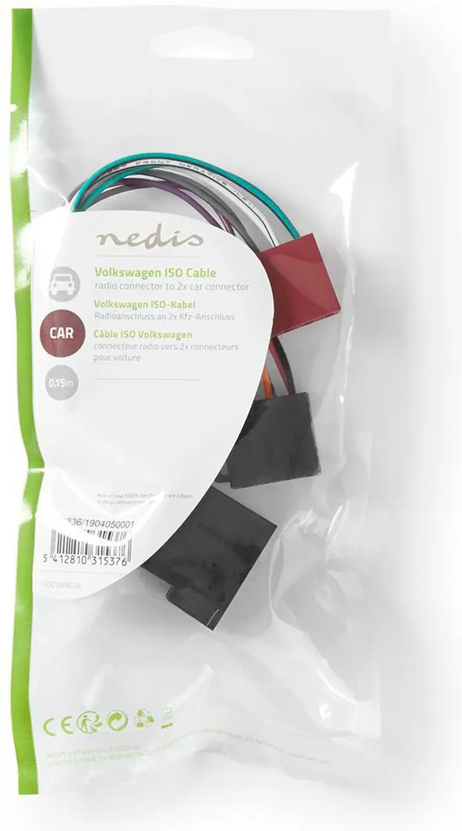 Nedis ISO-Kabel Autoradio Volkswagen 0.15m - Multicolor