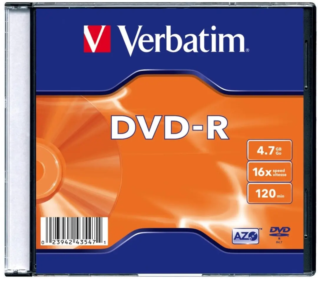 Verbatim DVD-R 4.7GB 16x AZO - 1 Stuk