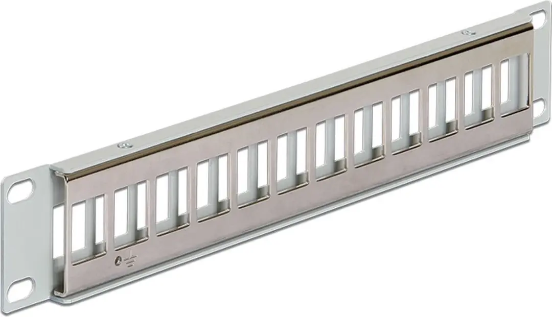 Delock 10'' Patch Panel 12 Keystone - Grijs