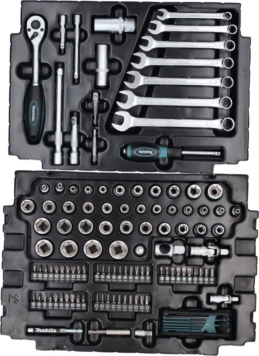 Makita DHP 482 RF1J Klopboormachine 18V - 2 Snelheden - 38mm Hout - 120-delige Set - afbeelding 5 van 5