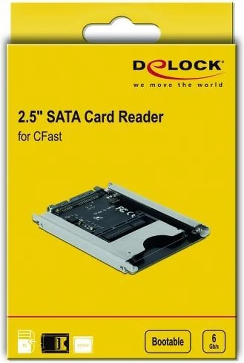 Delock 2.5″ SATA Card Reader - CFast - Grijs
