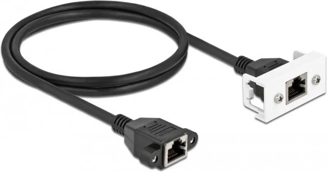 Delock Network Extension Kabel Cat.6A 1m - RJ45 tot RJ45 - Zwart