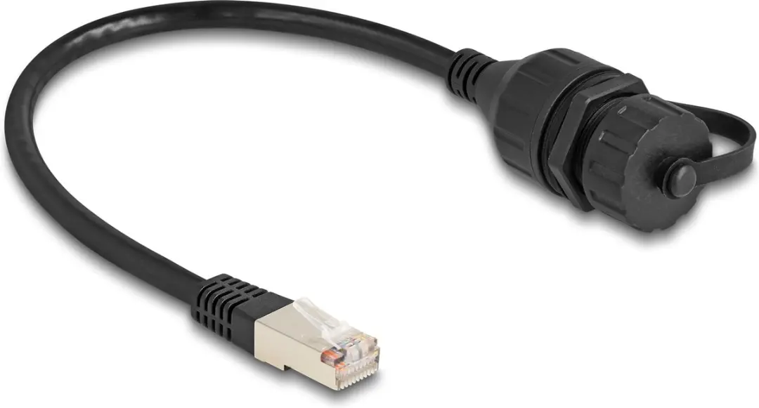 Delock RJ50 Mannelijk-Vrouwelijk Kabel 20cm - IP67 Zwart