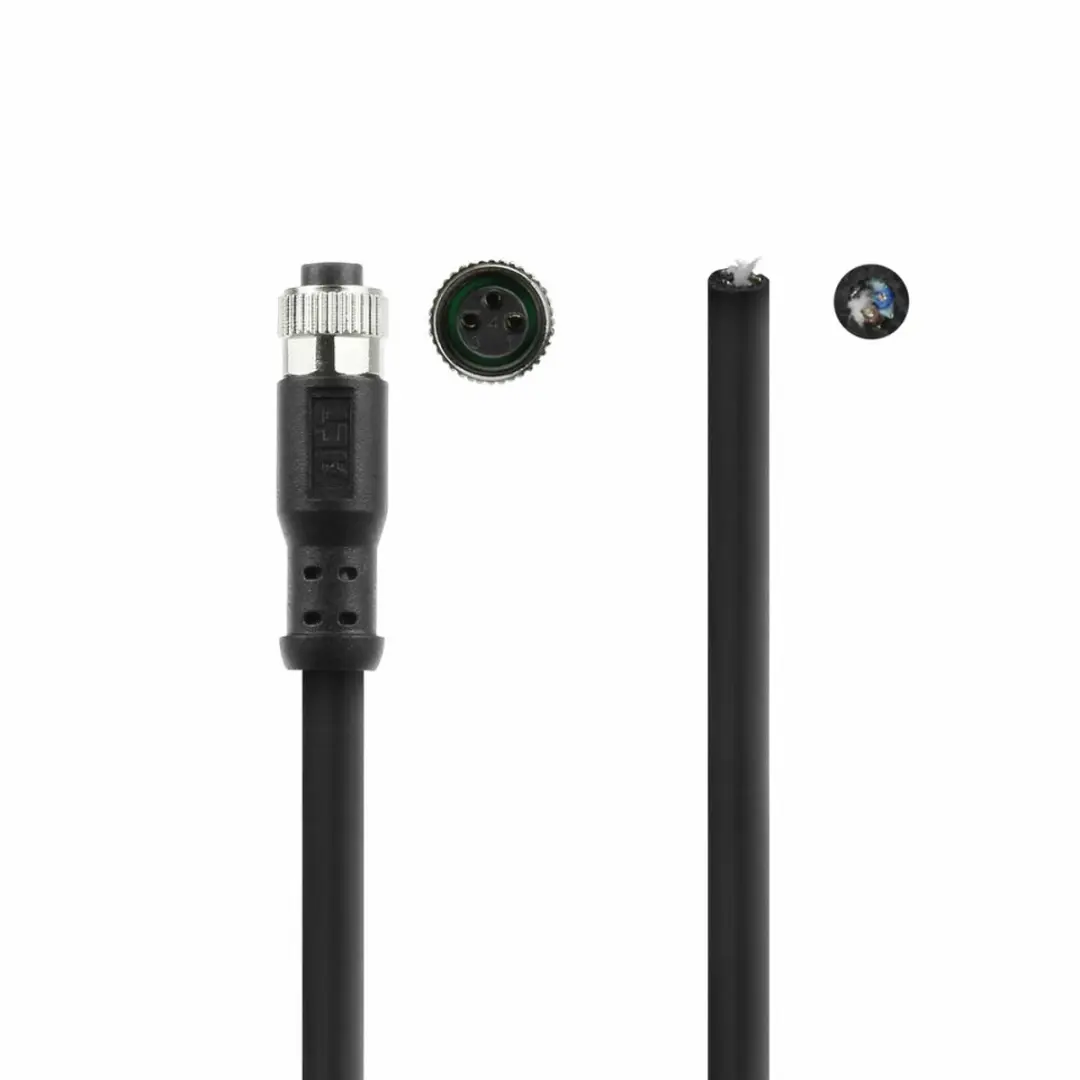 ACT Industrial 3m Sensor Kabel M8A 3-polig - Ultraflex TPE - Zwart