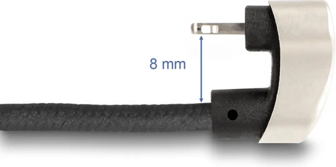 Delock USB-C naar Lightning Kabel 2m - 180° Hoek - Zwart