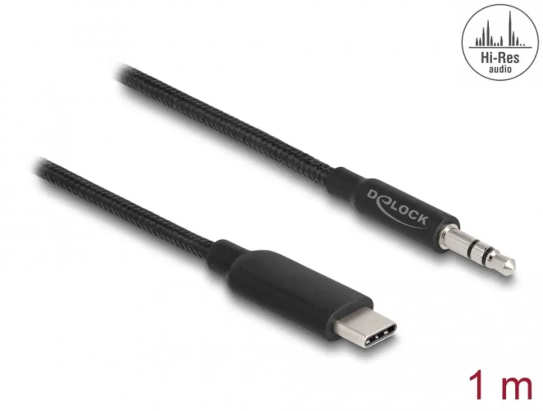 Delock USB Type-C naar 3.5mm Stereo Kabel 1m