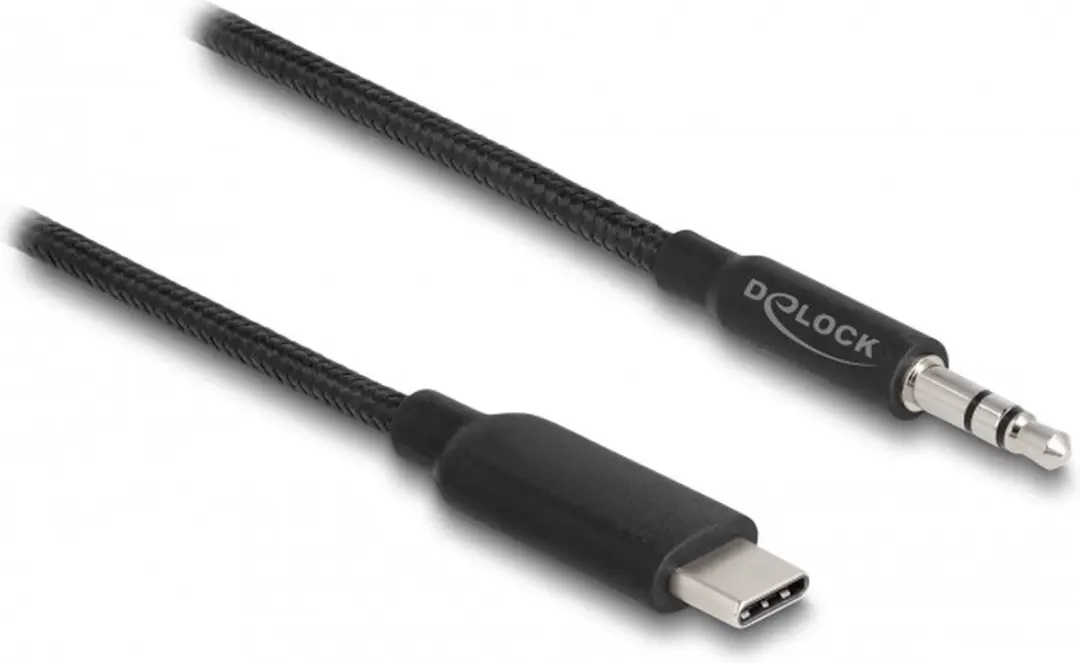 Delock USB Type-C naar 3.5mm Stereo Kabel 1m - Zwart