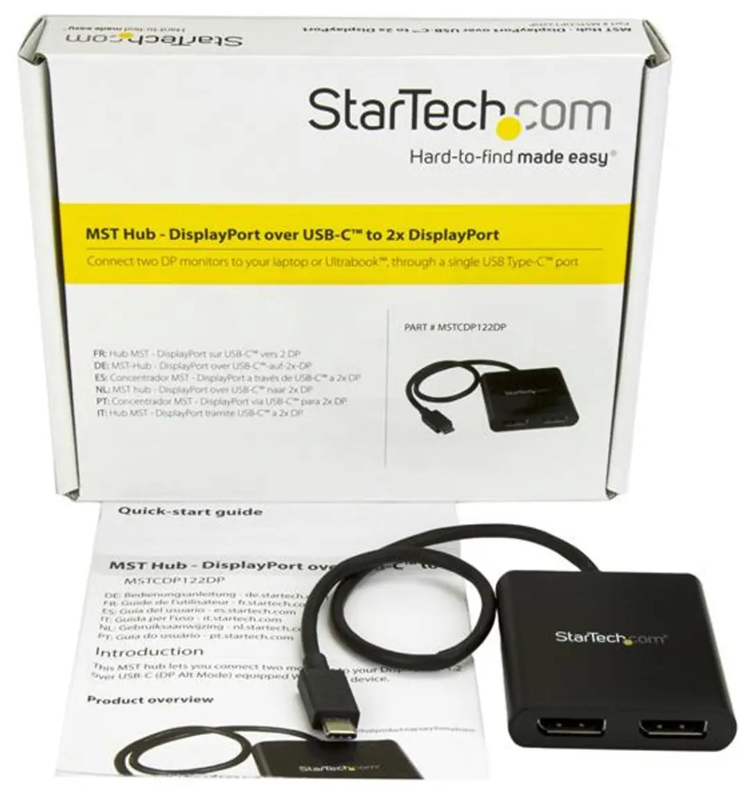 Startech MSTCDP122DP USB-C naar DisplayPort Adapter - Zwart