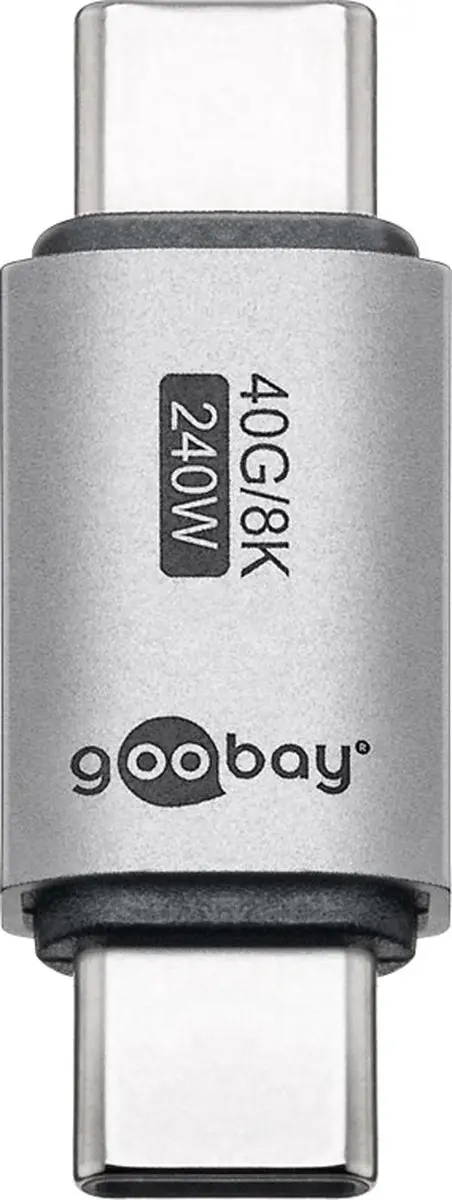 Goobay USB-C Koppelstuk M-M USB4 40Gbps 240W 8K60Hz - Grijs