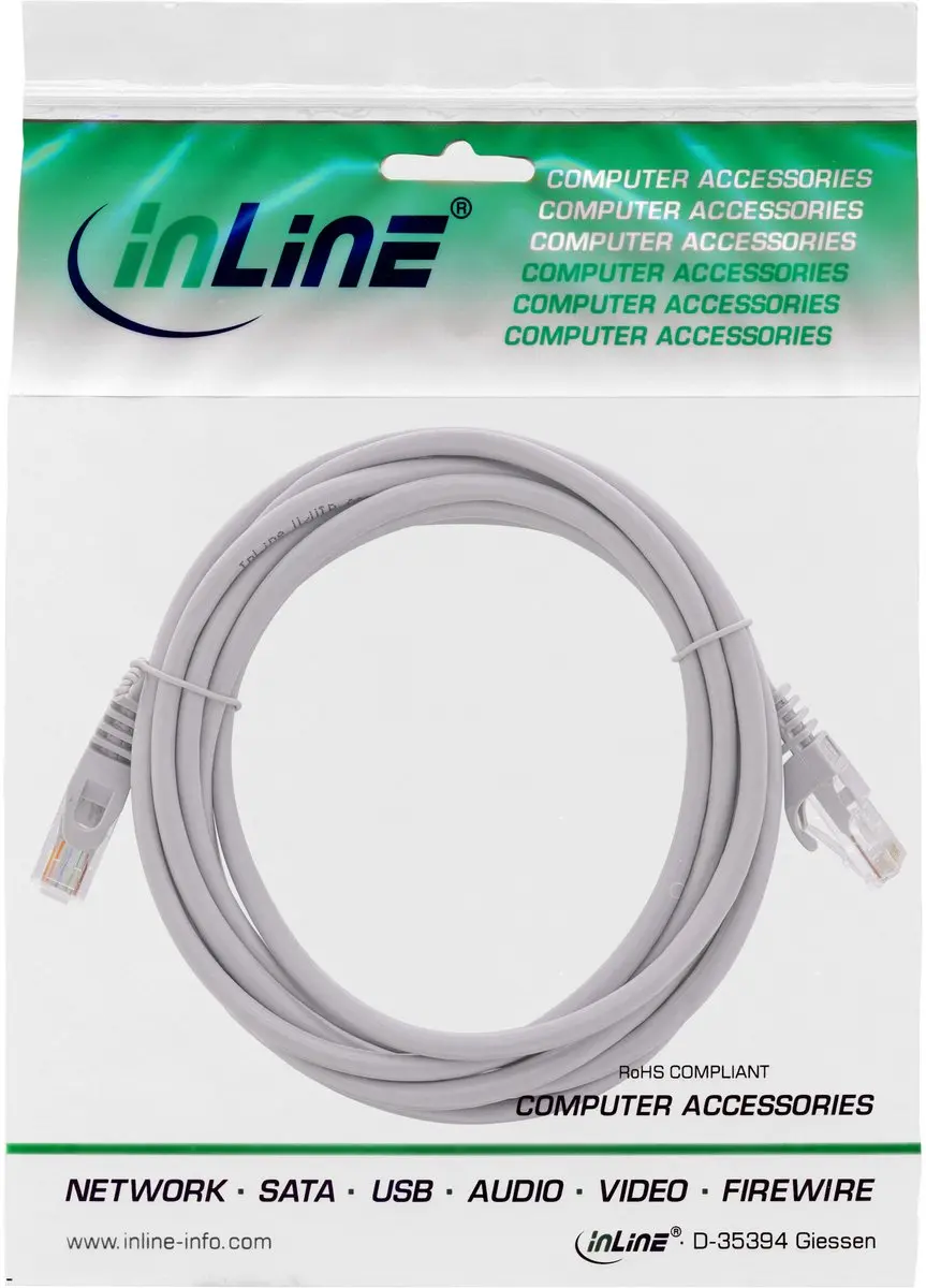 InLine Patchkabel Cat.5e U/UTP 1m - Grijs