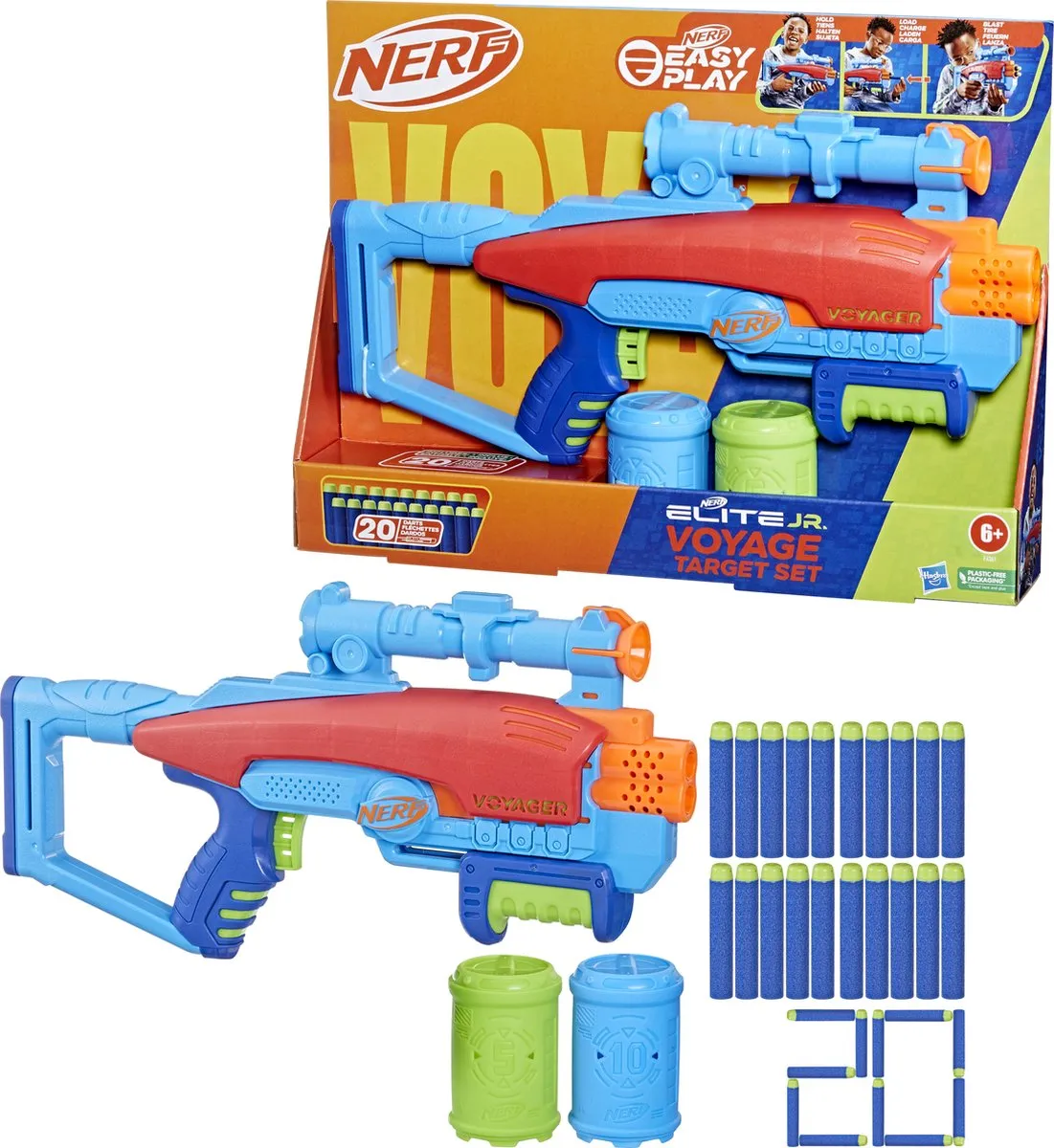 Hasbro Nerf Elite Jr Voyage Target Set F6361 - Blauw
