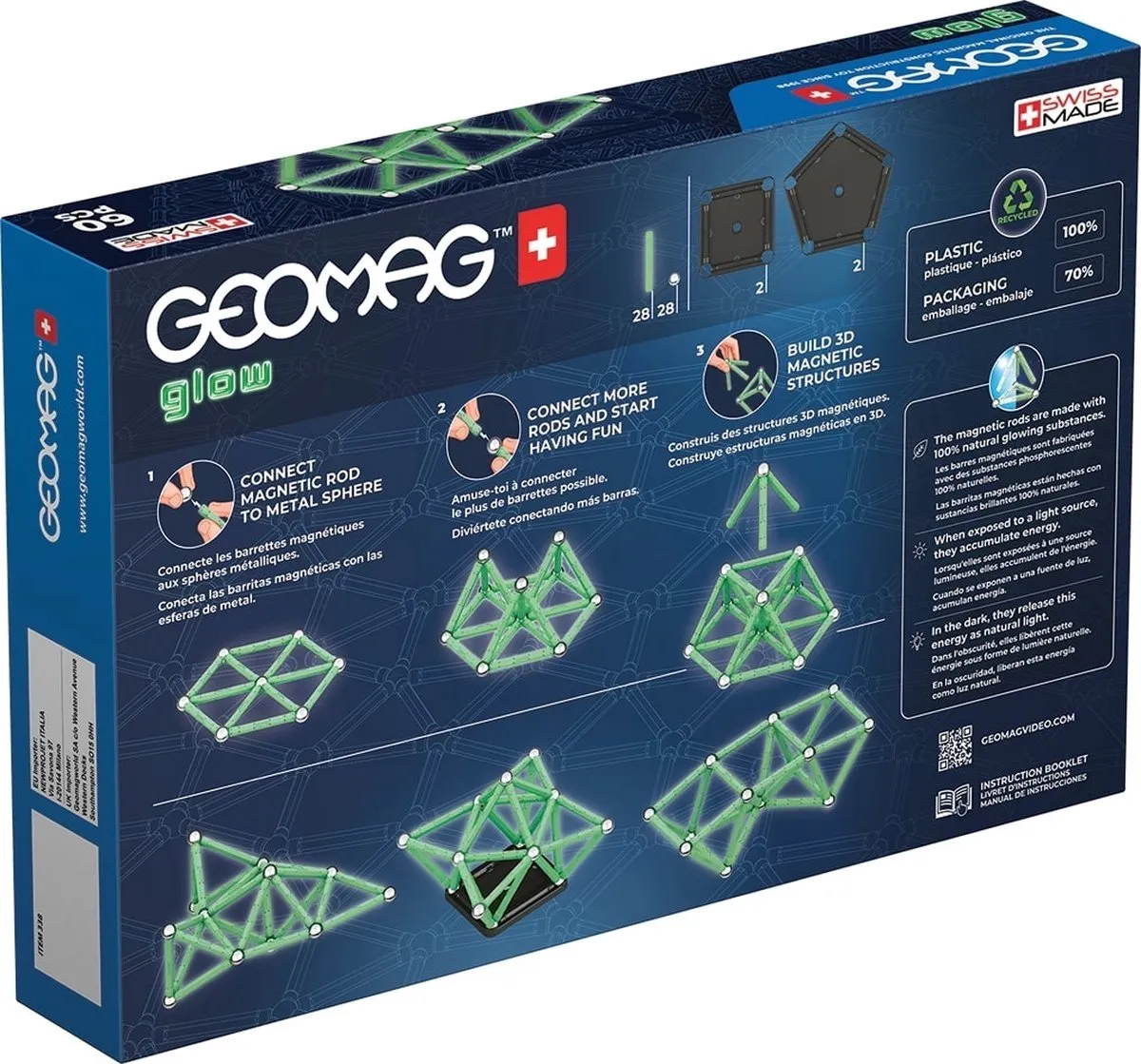 Geomag Glow Set Recycled - 60-delig Multikleur - afbeelding 6 van 6