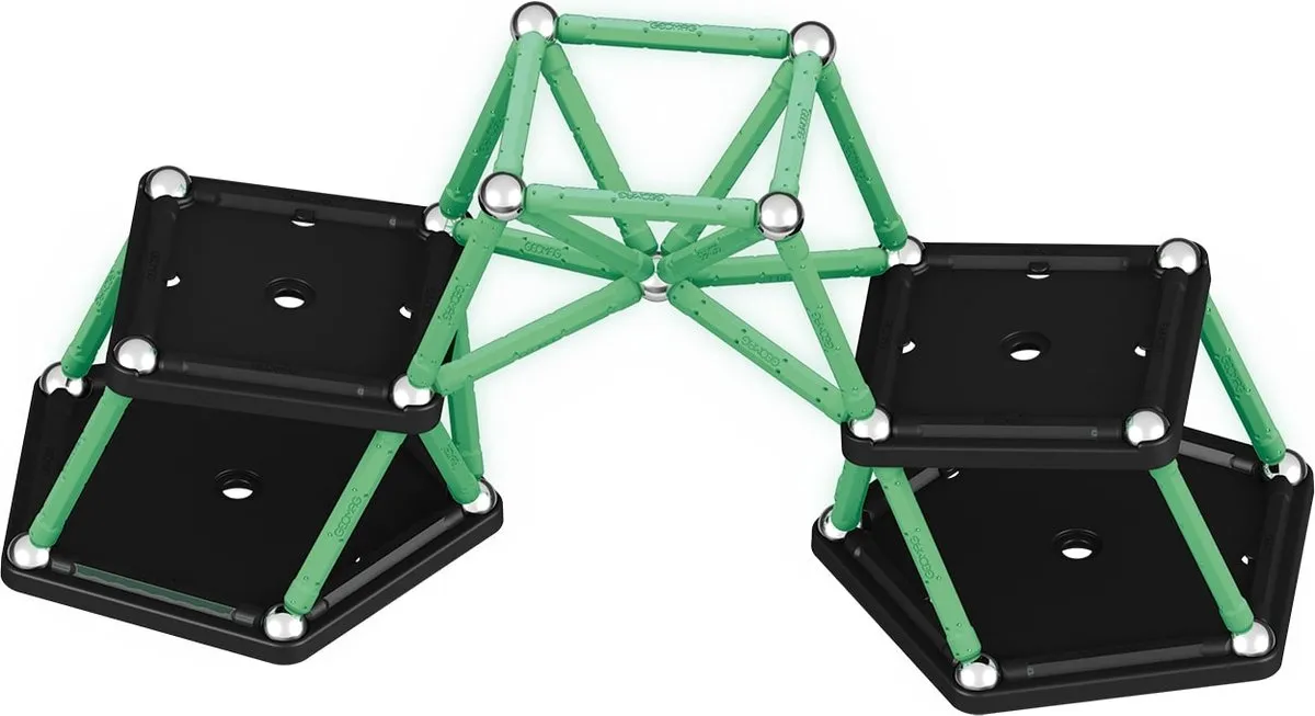 Geomag Glow Set Recycled - 60-delig Multikleur