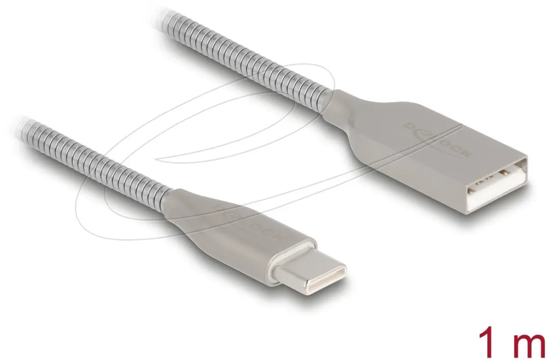 Delock USB Type-A naar Type-C Kabel 60W PD 1m