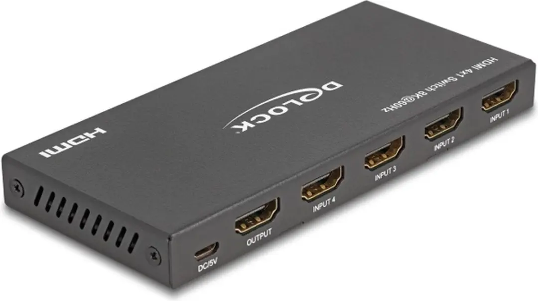 Delock HDMI Switch 4x1 8K60 - Zwart