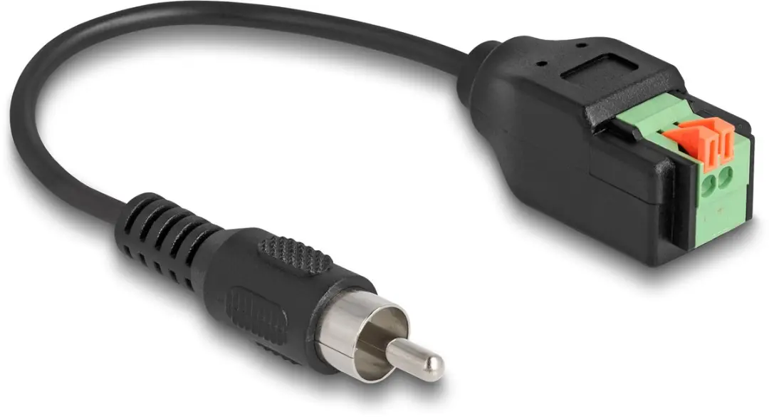 Delock RCA naar Terminal Block Adapter - 15cm - Zwart/ Groen