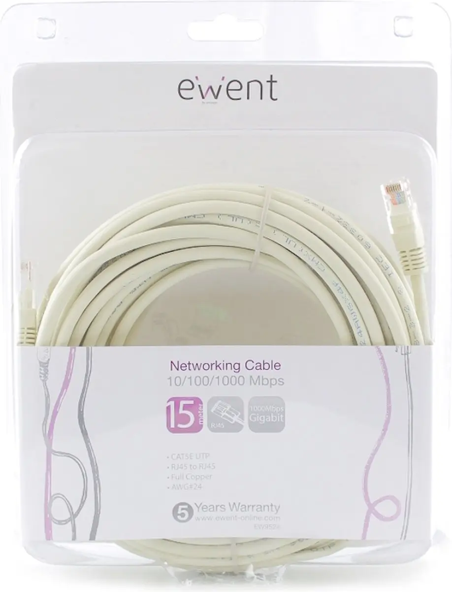Ewent CAT5e Netwerkkabel 1m - Grijs
