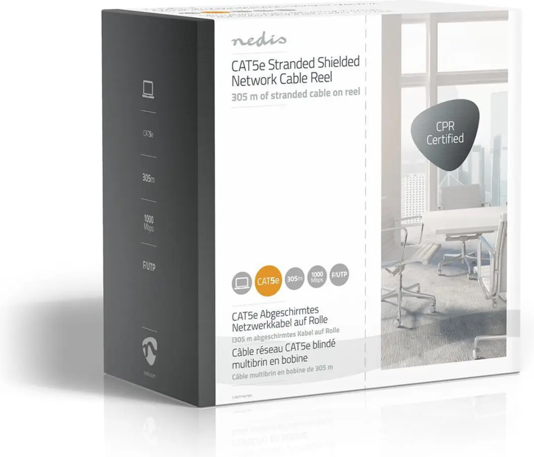 Nedis CAT5e Netwerk Kabel Rol 305m - Grijs
