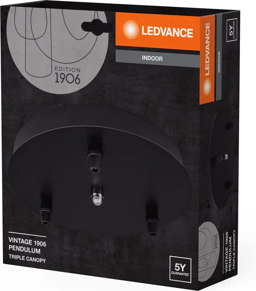 LEDVANCE Vintage 19-6 Pendulum Canopy - 1 Stuk - Zwart - afbeelding 6 van 6