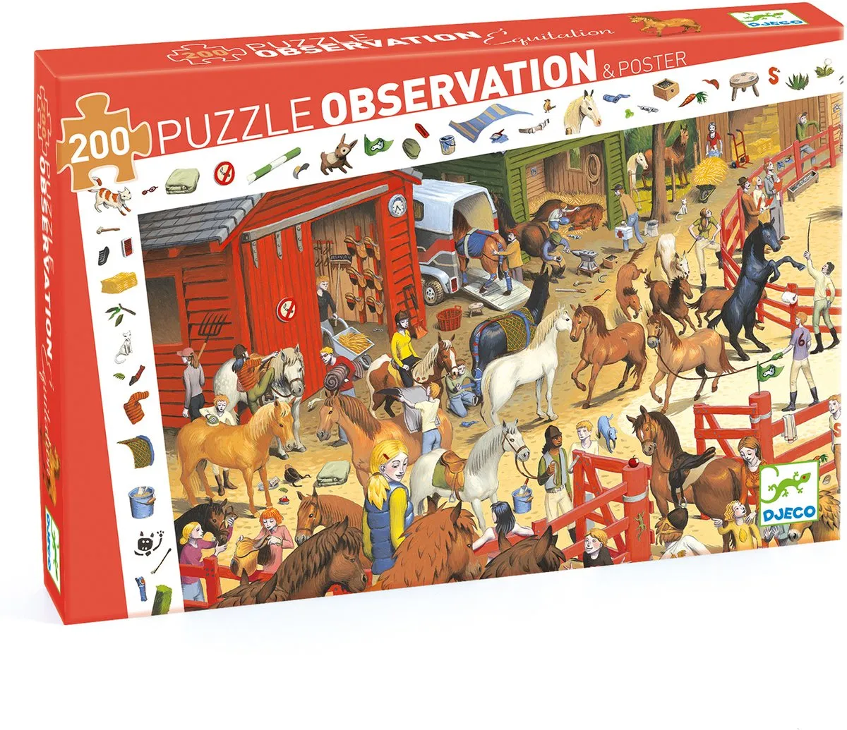 Djeco Drukte op de manege Puzzle 200 Stuks