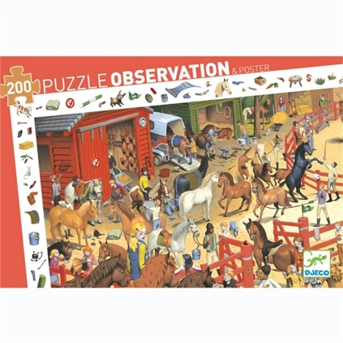 Djeco Drukte op de manege Puzzle 200 Stuks - DJ07454 - afbeelding 6 van 6