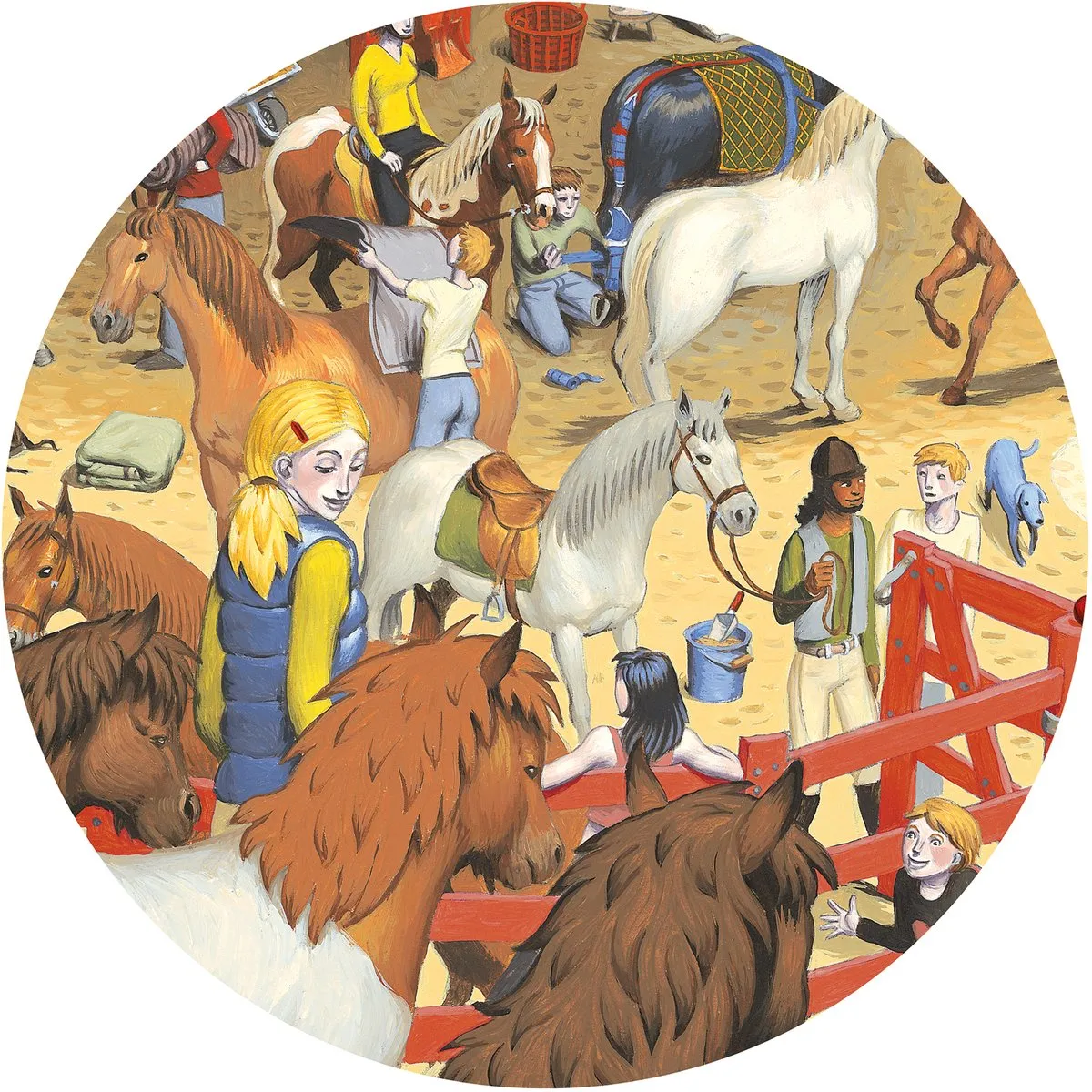 Djeco Drukte op de manege Puzzle 200 Stuks - DJ07454