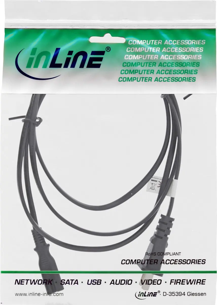 InLine Stroomkabel C7 - 0,75mm² - 1,8m - Type A