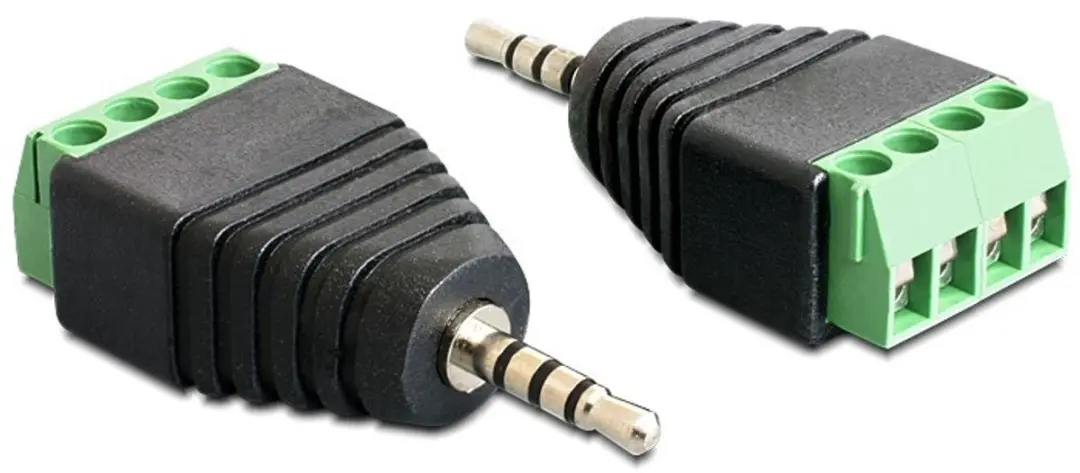 Delock Klinke Adapter 2,5mm - 4 Pin Terminalblock - Zwart