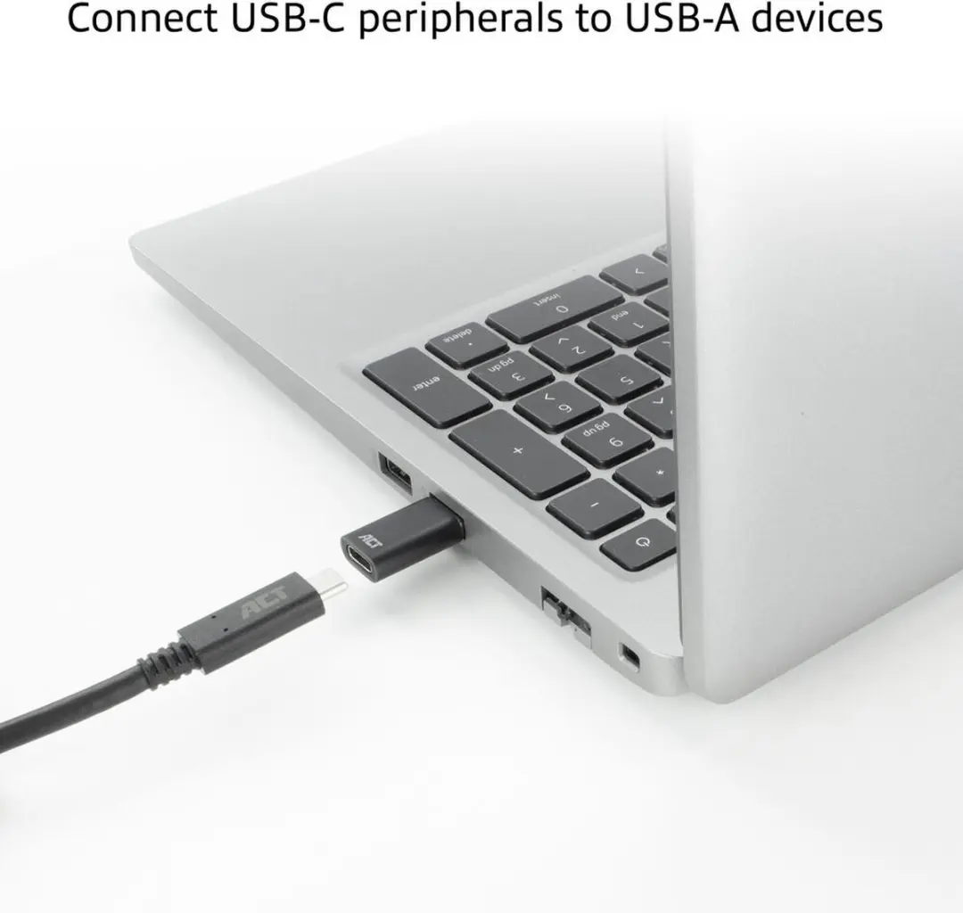 ACT AC7376 USB-A naar USB-C Adapter - Zwart