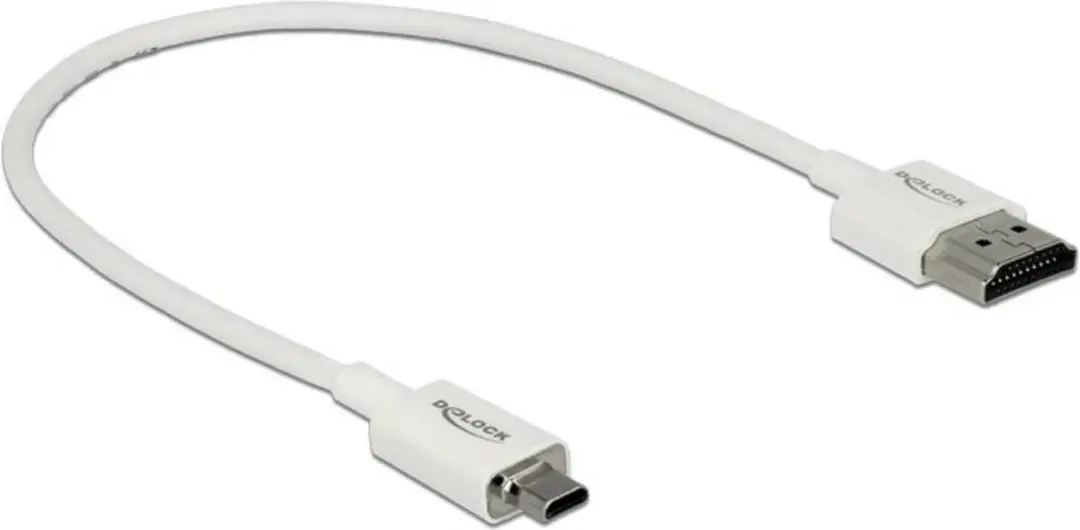 Delock Micro HDMI Kabel 2.0 4K60Hz - 0,25m Wit