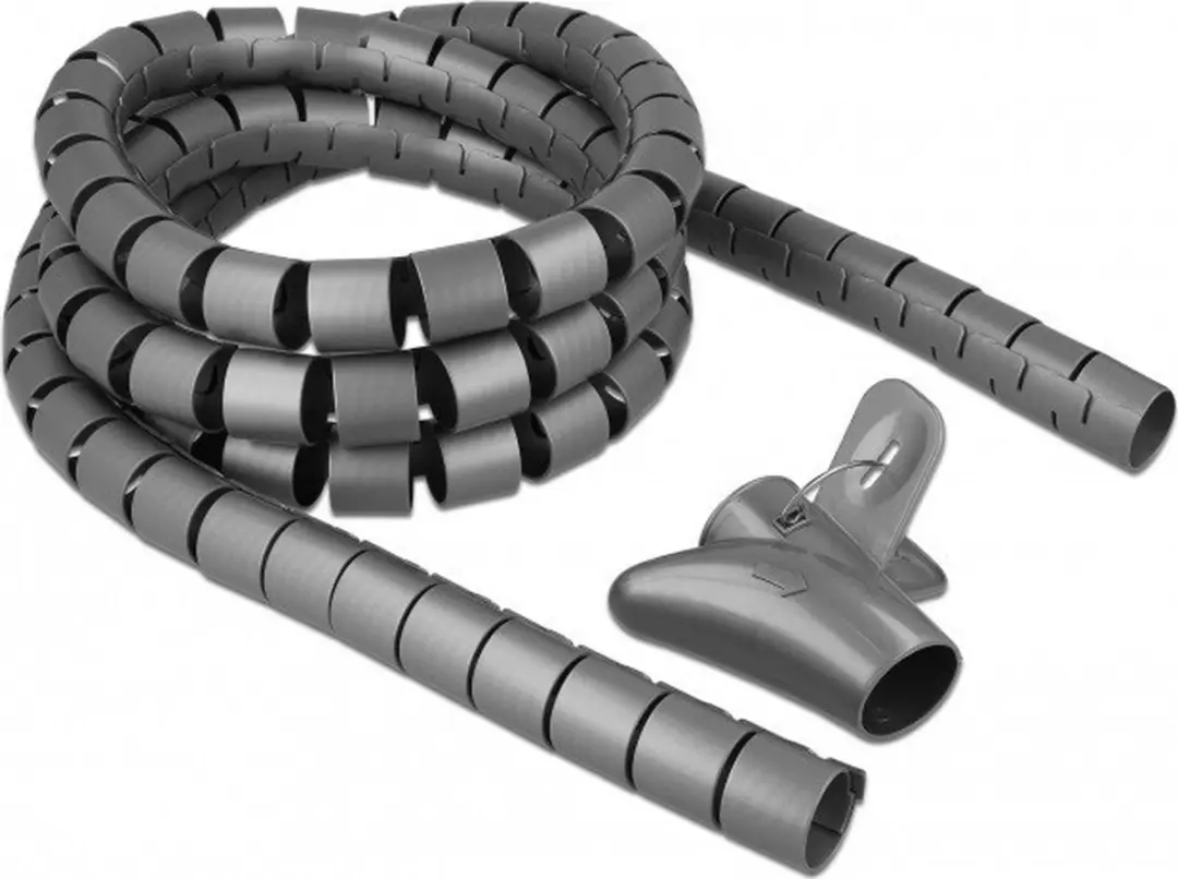 Delock Spiraalslang 2,5m x 25mm - Grijs