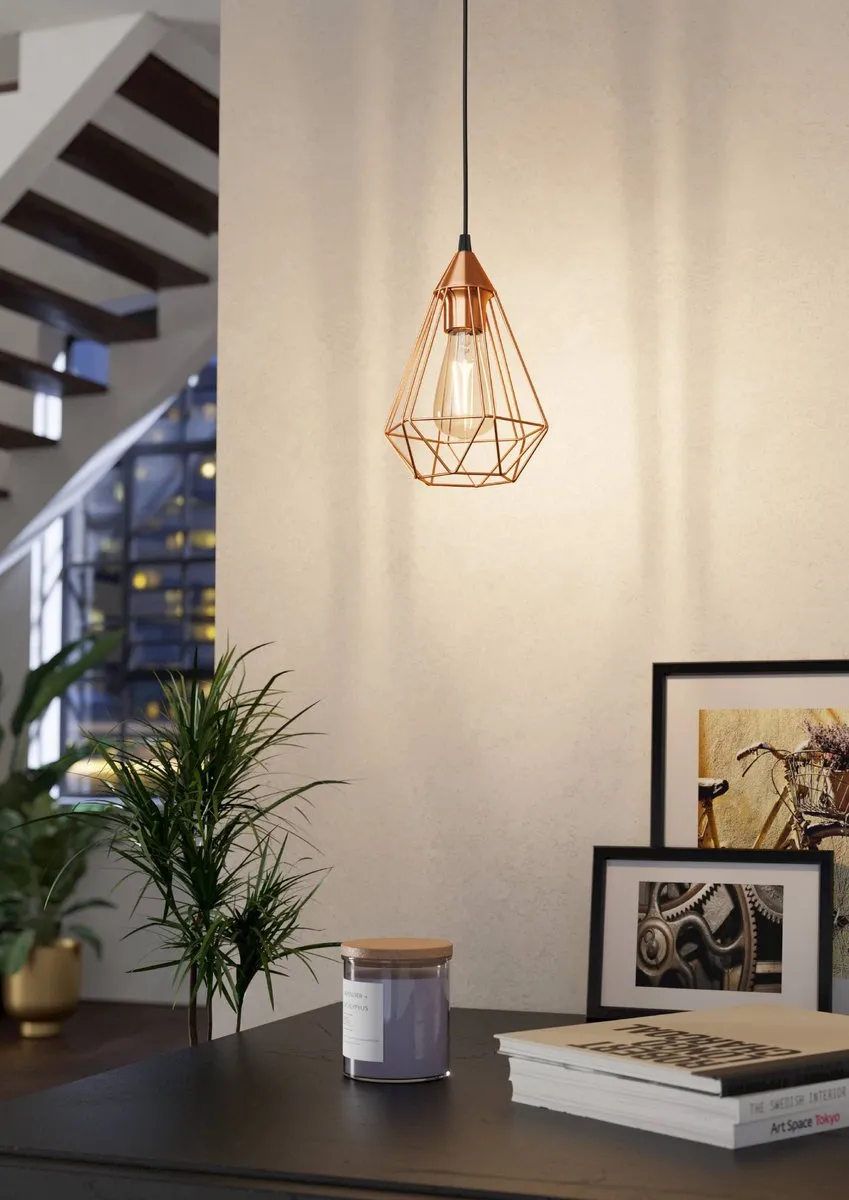 Eglo Tarbes Hanglamp E27 Ø17,5cm - Zwart/Koper