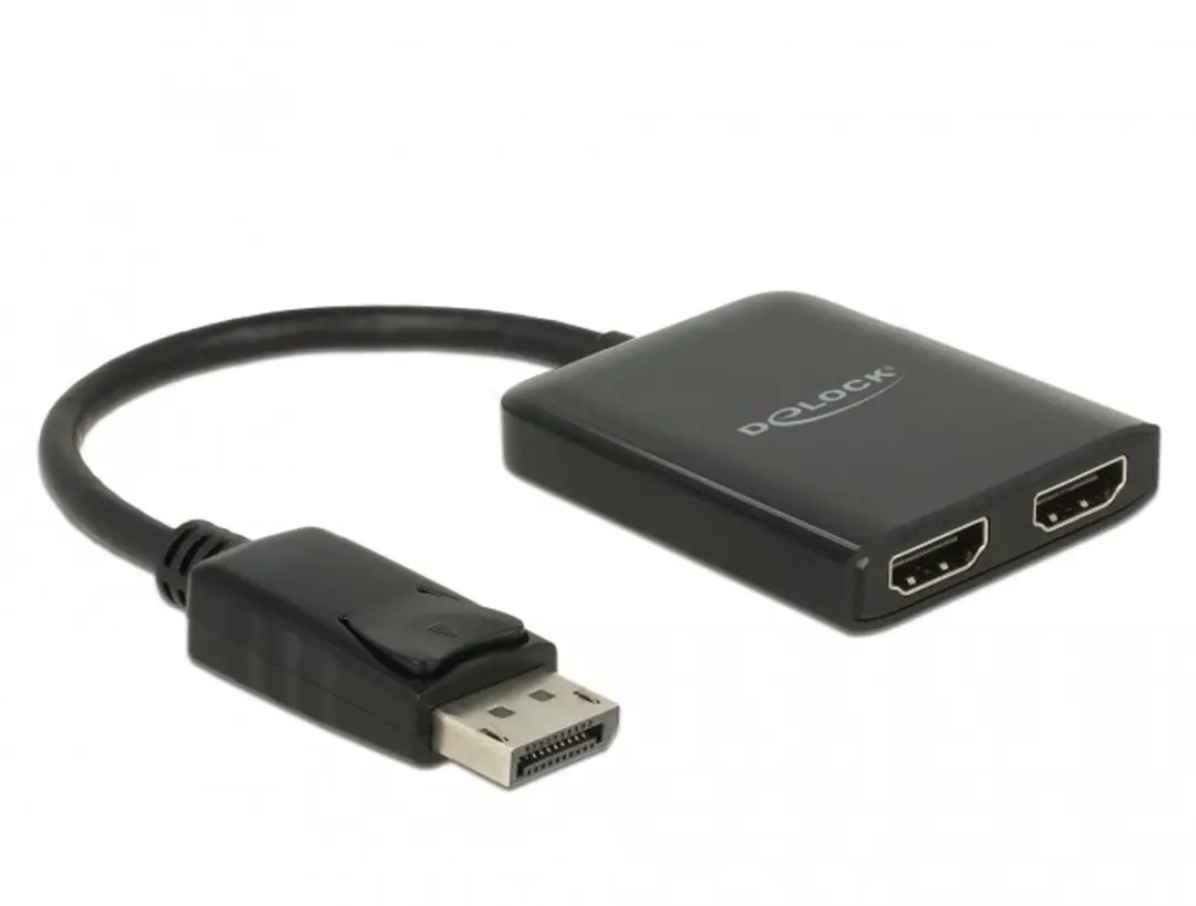 Delock DisplayPort 1.4 Splitter 1 naar 2x HDMI MST - Zwart