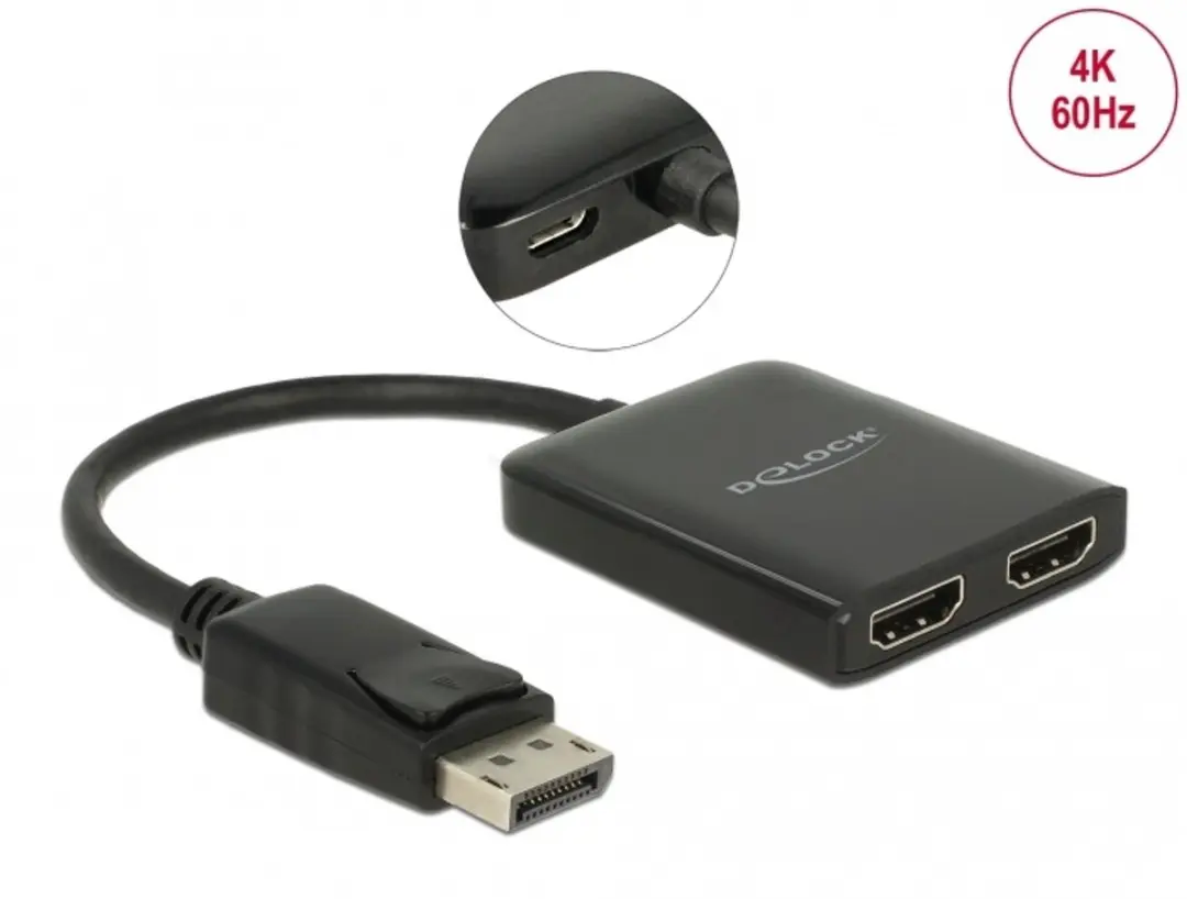 Delock DisplayPort 1.4 Splitter 1 naar 2x HDMI MST