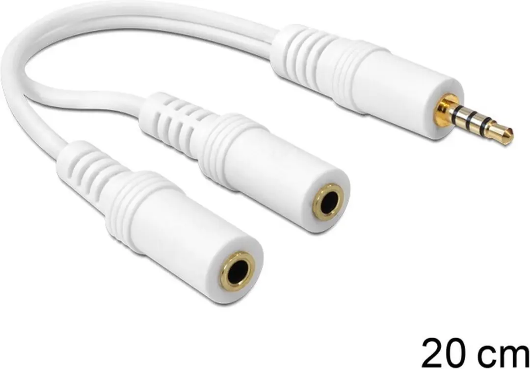 Delock 3,5mm Adapter - 2x Klinkenuitgang Wit