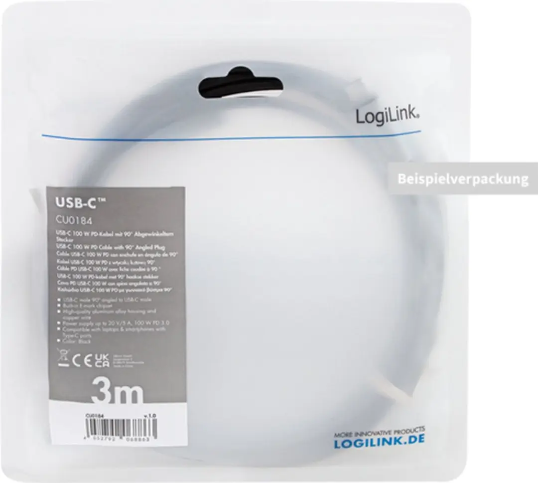 Logilink CU0183 USB 2.0 Kabel 2m USB-C Zwart/Zilver - afbeelding 6 van 6