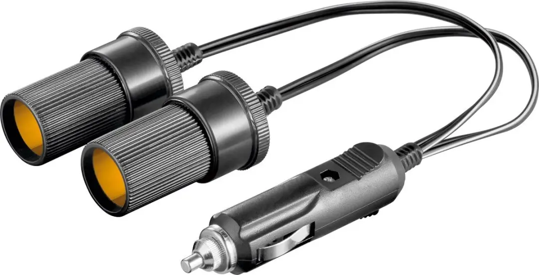 Goobay 11766 Sigarettenaanstekerplugsplitter 2x 12-24V - 0,20m - Zwart