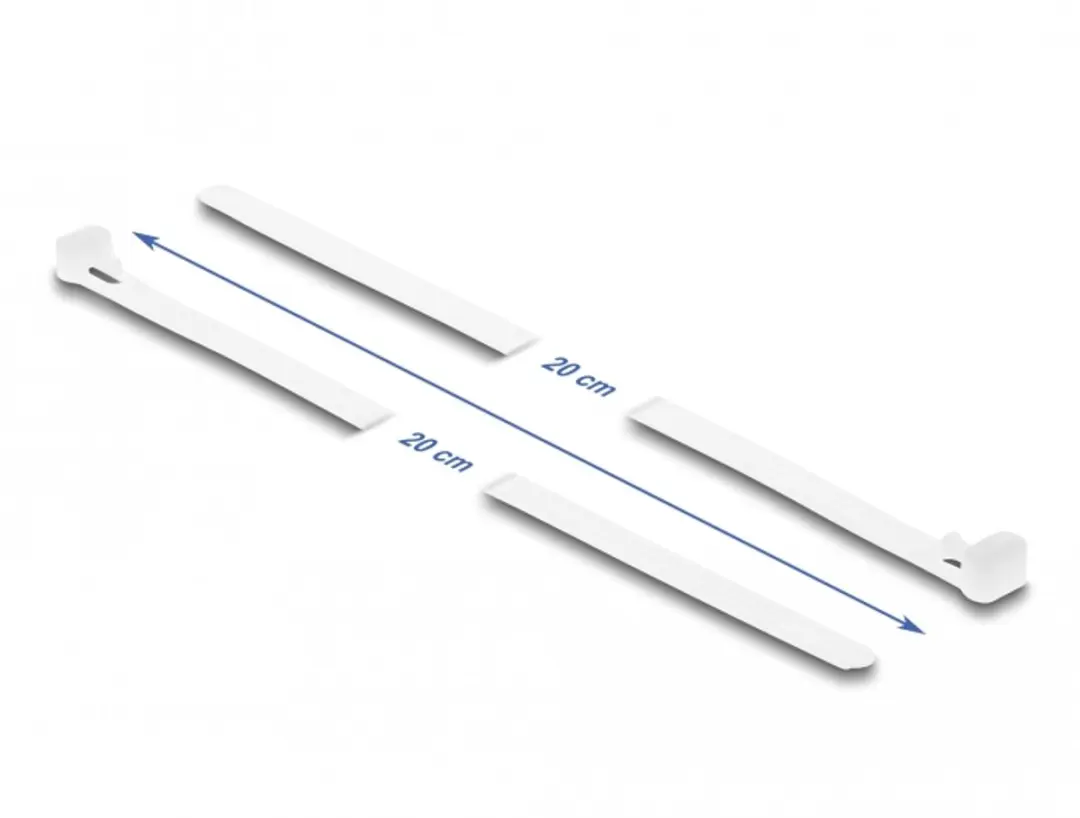 Delock Herbruikbare Kabelbinders 200x7.2mm - 100 Stuks Wit
